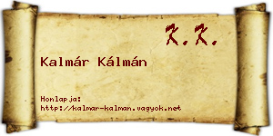 Kalmár Kálmán névjegykártya